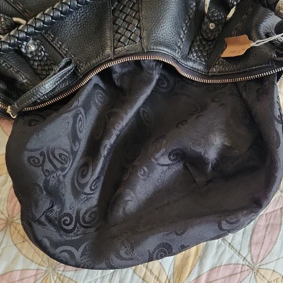 Vintage Brighton Black Hobo Bag with Woven Detailing - Picture 5 of 15